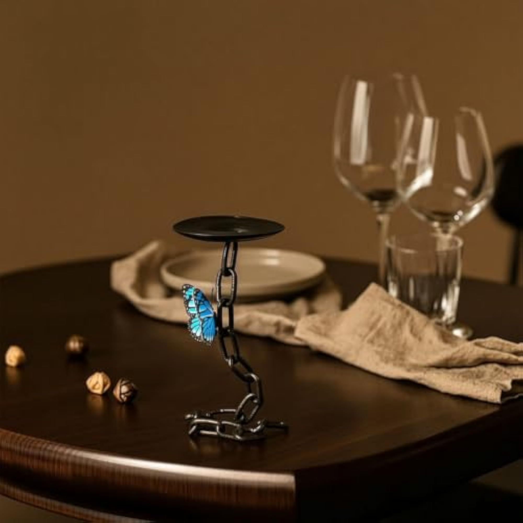 Metal Iron Candle Holder with Tray